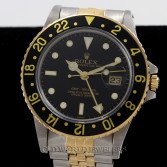 Rolex Vintage GMT Master Ref 16753 Steel 18K Gold Black Dial